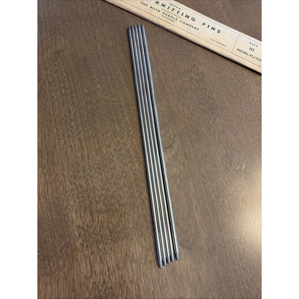 Boye Vtg Steel Knitting Pins, 9